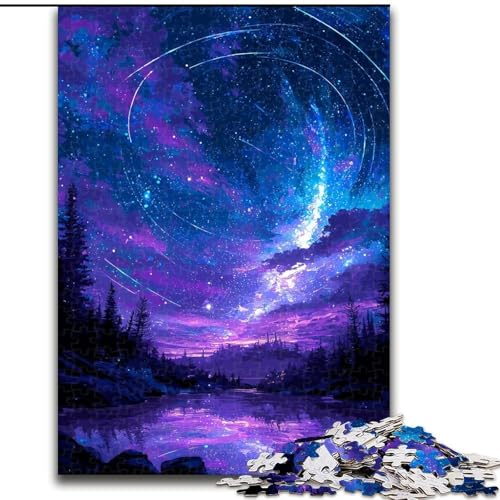 1000-teiliges Puzzle für Erwachsene, Geschenke, wunderschöner Nachthimmel, Lernspiele, Heimdekoration, ganze Familie (Größe 26x38cm) von MGQWPZDBD