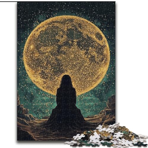 1000-teiliges Puzzle für Erwachsene, Geschenke Frau unter dem Mond, Lernspiele, Heimdekoration ganze Familie (Größe 26x38cm) von MGQWPZDBD