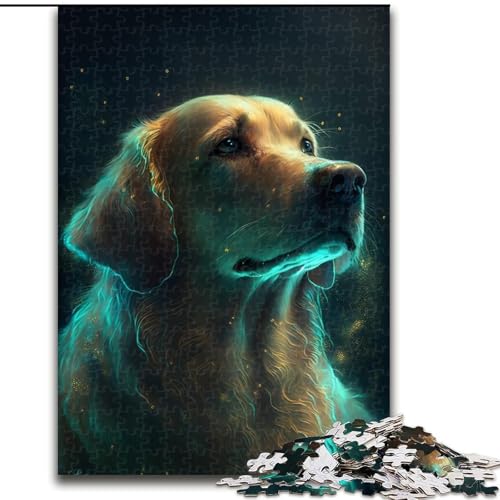 1000-teiliges Puzzle für Erwachsene, Golden Retriever-Puzzle, pädagogisches Denkspiel, künstlerische Heim- und Bürodekoration, ab 14 Jahren (Größe: 50x75cm) von MGQWPZDBD