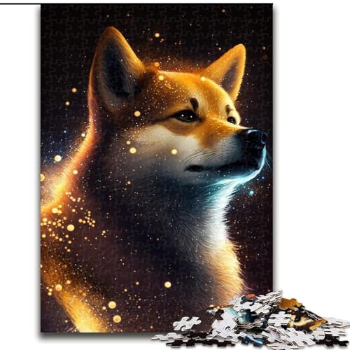 1000-teiliges Puzzle für Erwachsene, Golden Shiba Inu Puzzle, anspruchsvolles Denkspiel für Teenager, perfekt als Heimdekoration oder Geschenk (Größe: 26x38cm) von MGQWPZDBD