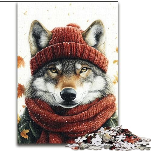 1000-teiliges Puzzle für Erwachsene, Herbstwolf-Puzzle, pädagogisches Denkspiel, künstlerische Heim- und Bürodekoration, ab 14 Jahren, 50x75cm 1000-teiliges Puzzle für Erwachsene, Herbstwolf-Puzzle, pädagogisches Denkspiel, künstlerische Heim- und Bürodekoration, ab 14 Jahren, 50x75cm von MGQWPZDBD