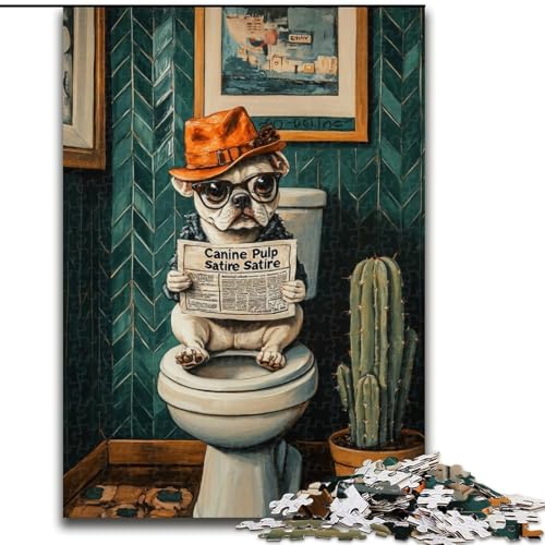 1000-teiliges Puzzle für Erwachsene, Hund in der Toilette, pädagogisches Denkspiel, künstlerische Heim- und Bürodekoration, ab 14 Jahren, 50x75cm 1000-teiliges Puzzle für Erwachsene, Hund in der Toilette, pädagogisches Denkspiel, künstlerische Heim- und Bürodekoration, ab 14 Jahren, 50x75cm von MGQWPZDBD