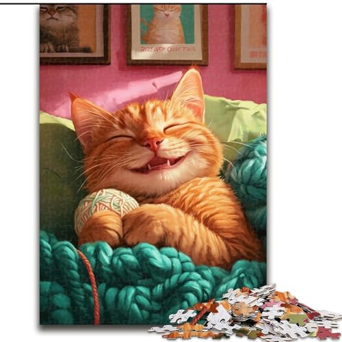 1000-teiliges Puzzle für Erwachsene, Katze auf dem Sofa, pädagogisches Denkspiel, künstlerische Heim- und Bürodekoration, ab 14 Jahren, 50x75cm 1000-teiliges Puzzle für Erwachsene, Katze auf dem Sofa, pädagogisches Denkspiel, künstlerische Heim- und Bürodekoration, ab 14 Jahren, 50x75cm von MGQWPZDBD