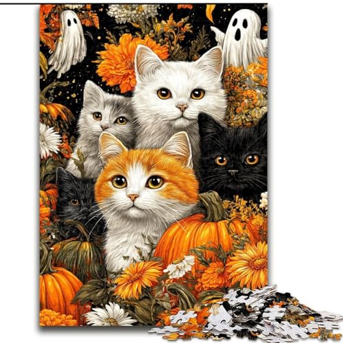 1000-teiliges Puzzle für Erwachsene, Katze und Seele, Lernspielzeug, Familienspiele, einzigartige Geburtstags- und Geschenkideen (Größe 26x38cm) von MGQWPZDBD
