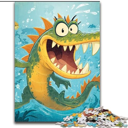 1000-teiliges Puzzle für Erwachsene, Krokodil-Puzzle, pädagogisches Denkspiel, künstlerische Heim- und Bürodekoration, ab 14 Jahren, 50x75cm 1000-teiliges Puzzle für Erwachsene, Krokodil-Puzzle, pädagogisches Denkspiel, künstlerische Heim- und Bürodekoration, ab 14 Jahren, 50x75cm von MGQWPZDBD