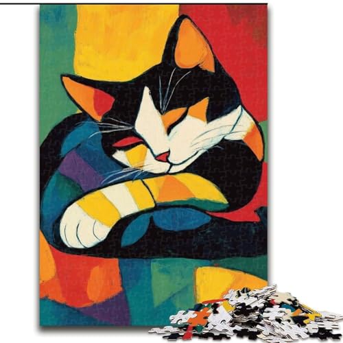 1000-teiliges Puzzle für Erwachsene, Kunst-Katzen-Puzzle, pädagogisches Denkspiel, künstlerische Heim- und Bürodekoration, ab 14 Jahren, 50x75cm 1000-teiliges Puzzle für Erwachsene, Kunst-Katzen-Puzzle, pädagogisches Denkspiel, künstlerische Heim- und Bürodekoration, ab 14 Jahren, 50x75cm von MGQWPZDBD