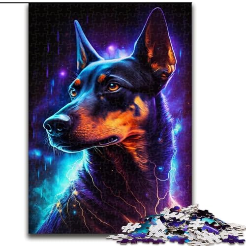 1000-teiliges Puzzle für Erwachsene, Lightning Doberman Puzzle, pädagogisches Denkspiel, künstlerische Heim- und Bürodekoration, ab 14 Jahren (Größe: 26x38cm) von MGQWPZDBD