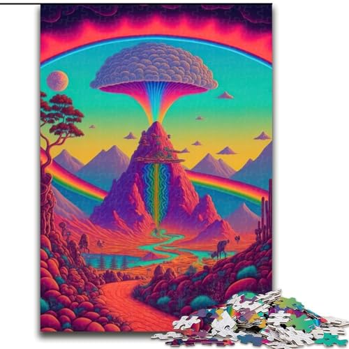 1000-teiliges Puzzle für Erwachsene, Psychedelisches Naturpuzzle, pädagogisches Denkspiel, künstlerische Heim- und Bürodekoration, ab 14 Jahren (Größe: 26x38cm) von MGQWPZDBD
