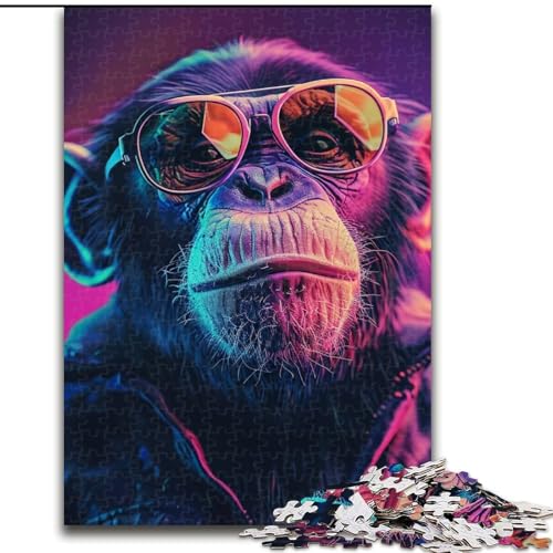 1000-teiliges Puzzle für Erwachsene, Schimpanse mit Sonnenbrille, pädagogisches Denkspiel, künstlerische Heim- und Bürodekoration, ab 14 Jahren, 50x75cm 1000-teiliges Puzzle für Erwachsene, Schimpanse mit Sonnenbrille, pädagogisches Denkspiel, künstlerische Heim- und Bürodekoration, ab 14 Jahren, 50x75cm von MGQWPZDBD