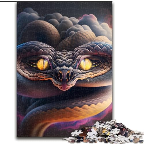 1000-teiliges Puzzle für Erwachsene, Schlange im Rauch, anspruchsvolles Denkspiel für Teenager, perfekt als Heimdekoration oder Geschenk (Größe: 50x75cm) von MGQWPZDBD