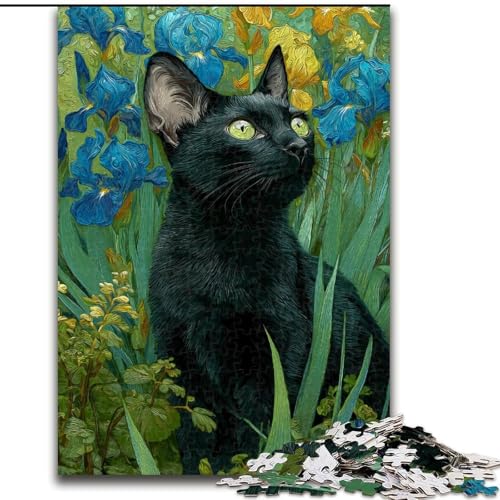 1000-teiliges Puzzle für Erwachsene, Schwarze Katze im Gras, pädagogisches Denkspiel, künstlerische Heim- und Bürodekoration, ab 14 Jahren, 50x75cm 1000-teiliges Puzzle für Erwachsene, Schwarze Katze im Gras, pädagogisches Denkspiel, künstlerische Heim- und Bürodekoration, ab 14 Jahren, 50x75cm von MGQWPZDBD