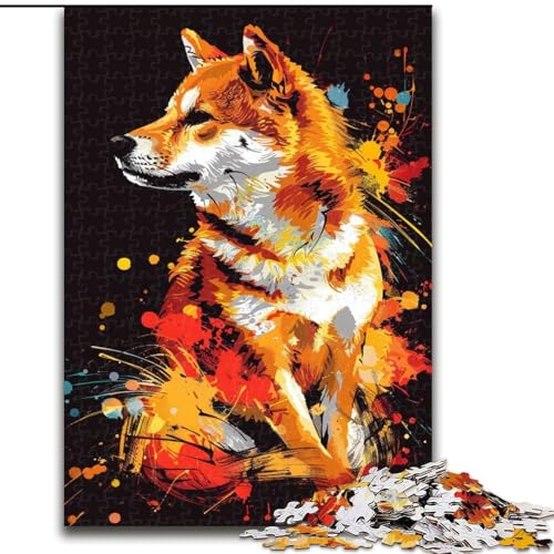1000-teiliges Puzzle für Erwachsene, Shiba Inu Dog Art Puzzle, pädagogisches Denkspiel, künstlerische Heim- und Bürodekoration, ab 14 Jahren (Größe: 50x75cm) von MGQWPZDBD