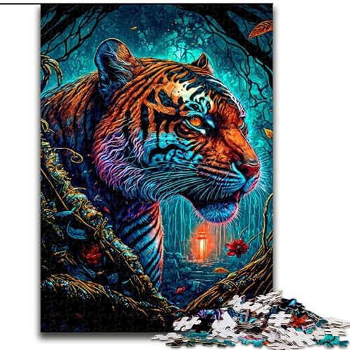 1000-teiliges Puzzle für Erwachsene, Tiger-Puzzle, pädagogisches Denkspiel, künstlerische Heim- und Bürodekoration, ab 14 Jahren (Größe: 26x38cm) von MGQWPZDBD