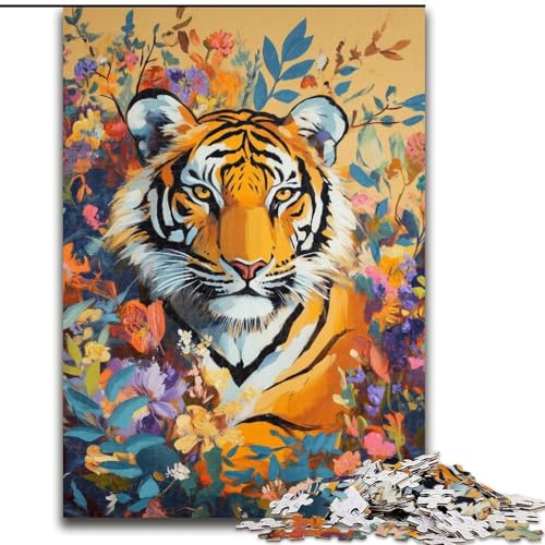 1000-teiliges Puzzle für Erwachsene, Tiger im Dschungel, Lernspielzeug, Familienspiele, einzigartige Geburtstags- und Geschenkideen (Größe 50x75cm) von MGQWPZDBD