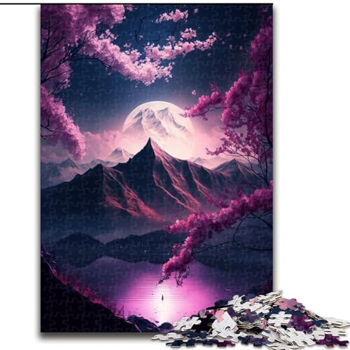 1000-teiliges Puzzle für Erwachsene, japanische Landschaft, Neon-Puzzle, anspruchsvolles Denkspiel für Teenager, perfekt als Heimdekoration oder Geschenk (Größe: 26x38cm) von MGQWPZDBD