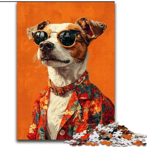 1000-teiliges Puzzle für Erwachsene, modischer Hund, Lernspiele, Heimdekoration ganze Familie (Größe 50x75cm) von MGQWPZDBD