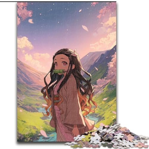 1000-teiliges Puzzle für Erwachsene und Jugendliche, Anime-Mädchen, für Erwachsene und Jugendliche ab 14 Jahren, Lernspiel, Herausforderung, Spielzeug, Geschenk zum Geburtstag (Größe 50x75cm) von MGQWPZDBD