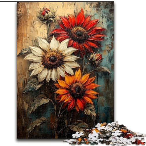 1000-teiliges Puzzle für Erwachsene und Jugendliche, Blumenkunst, Familienspiel zum Stressabbau, schwierige Herausforderung, stärkt die Liebe zwischen Paaren (Größe 50x75cm) von MGQWPZDBD