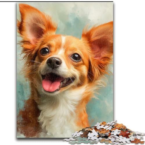 1000-teiliges Puzzle für Erwachsene und Jugendliche, Chihuahua, geeignet für Personen ab 14 Jahren, Lernspiele, Wichtelgeschenke (Größe 26x38cm) von MGQWPZDBD