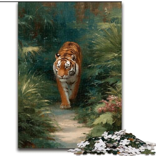 1000-teiliges Puzzle für Erwachsene und Jugendliche, Dschungeltiger, geeignet für Personen ab 14 Jahren, Lernspiele, Wichtelgeschenke (Größe 50x75cm) von MGQWPZDBD
