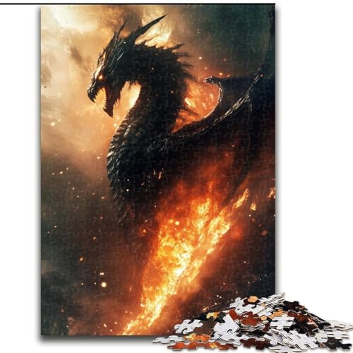 1000-teiliges Puzzle für Erwachsene und Jugendliche, Fantasy-Drache, geeignet für Personen ab 14 Jahren, Lernspiele, Wichtelgeschenke (Größe 50x75cm) von MGQWPZDBD