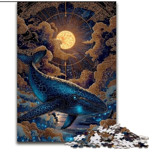 1000-teiliges Puzzle für Erwachsene und Jugendliche, Galaxie-Wal, Lernspielzeug, einzigartige Heimdekoration und Geschenke (Größe 26x38cm) von MGQWPZDBD