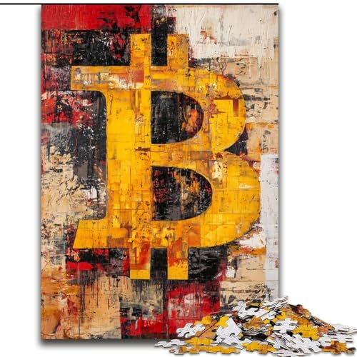1000-teiliges Puzzle für Erwachsene und Jugendliche, Graffiti, Bitcoin, geeignet für Personen ab 14 Jahren, Lernspiele, Wichtelgeschenke (Größe 50x75cm) von MGQWPZDBD