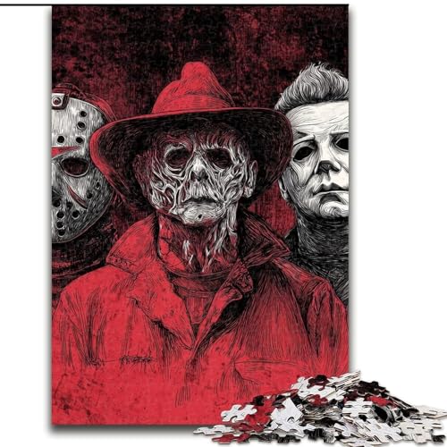 1000-teiliges Puzzle für Erwachsene und Jugendliche, Horrorfilme, geeignet für Personen ab 14 Jahren, Lernspiele, Wichtelgeschenke (Größe 26x38cm) von MGQWPZDBD