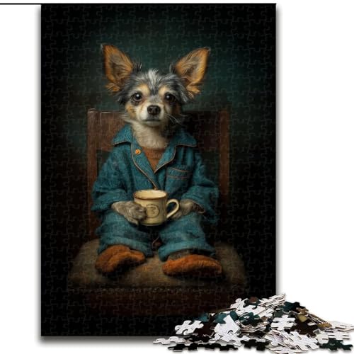 1000-teiliges Puzzle für Erwachsene und Jugendliche, Hund trinkt Kaffee, für Erwachsene und Jugendliche ab 14 Jahren, Lernspiel, Herausforderung, Spielzeug, Geschenk zum Geburtstag (Größe 50x75cm) 1000-teiliges Puzzle für Erwachsene und Jugendliche, Hund trinkt Kaffee, für Erwachsene und Jugendliche ab 14 Jahren, Lernspiel, Herausforderung, Spielzeug, Geschenk zum Geburtstag (Größe 50x75cm) von MGQWPZDBD
