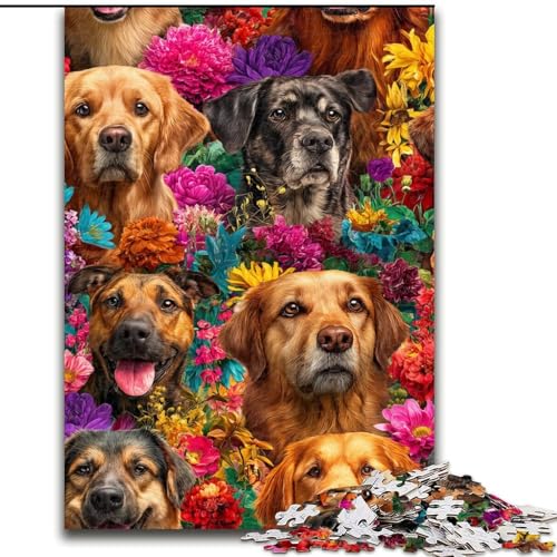 1000-teiliges Puzzle für Erwachsene und Jugendliche, Hundecollage, Lernspielzeug, einzigartige Heimdekoration und Geschenke (Größe 26x38cm) von MGQWPZDBD