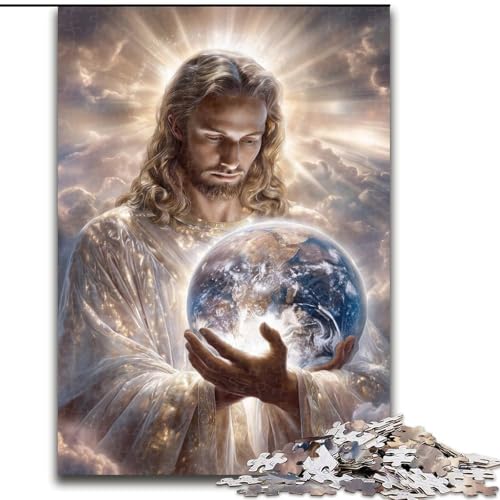 1000-teiliges Puzzle für Erwachsene und Jugendliche, Jesus hält die Erde, für Erwachsene und Jugendliche ab 14 Jahren, Lernspiel, Herausforderung, Spielzeug, Geschenk zum Geburtstag (Größe 26x38cm) 1000-teiliges Puzzle für Erwachsene und Jugendliche, Jesus hält die Erde, für Erwachsene und Jugendliche ab 14 Jahren, Lernspiel, Herausforderung, Spielzeug, Geschenk zum Geburtstag (Größe 26x38cm) von MGQWPZDBD