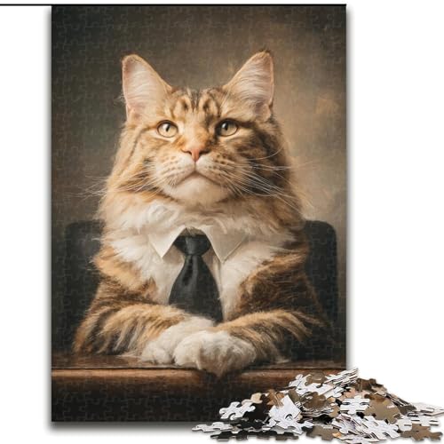 1000-teiliges Puzzle für Erwachsene und Jugendliche, Katze, für Erwachsene und Jugendliche ab 14 Jahren, Lernspiel, Herausforderung, Spielzeug, Geschenk zum Geburtstag (Größe 26x38cm) von MGQWPZDBD