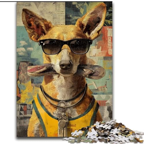 1000-teiliges Puzzle für Erwachsene und Jugendliche, Kunsthund, Familienspiel zum Stressabbau, schwierige Herausforderung, stärkt die Liebe zwischen Paaren (Größe 50x75cm) von MGQWPZDBD