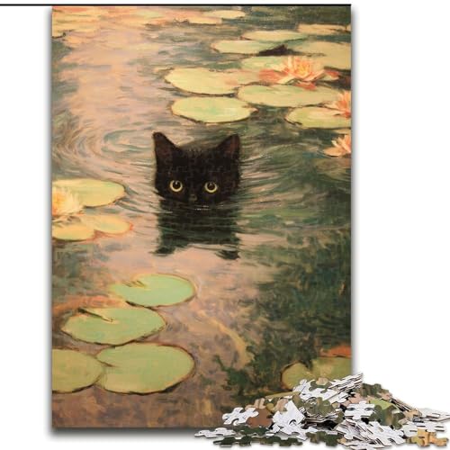 1000-teiliges Puzzle für Erwachsene und Jugendliche, Kunstkatze, für Erwachsene und Jugendliche ab 14 Jahren, Lernspiel, Herausforderung, Spielzeug, Geschenk zum Geburtstag (Größe 26x38cm) von MGQWPZDBD