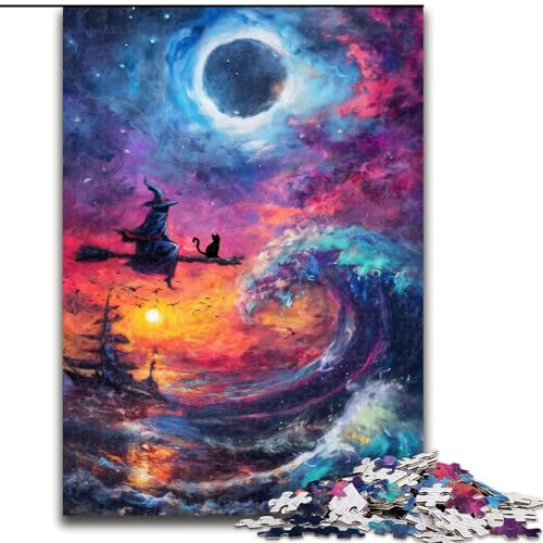 1000-teiliges Puzzle für Erwachsene und Jugendliche, Kunstkatze, für Erwachsene und Jugendliche ab 14 Jahren, Lernspiel, Herausforderung, Spielzeug, Geschenk zum Geburtstag (Größe 26x38cm) von MGQWPZDBD