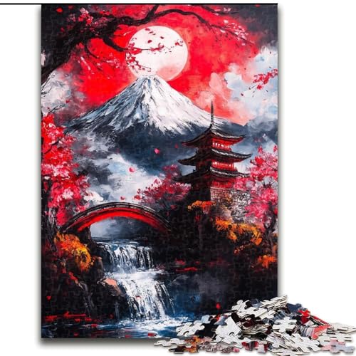 1000-teiliges Puzzle für Erwachsene und Jugendliche, Mount Fuji, Japan, für Erwachsene und Jugendliche ab 14 Jahren, Lernspiel, Herausforderung, Spielzeug, Geschenk zum Geburtstag (Größe 50x75cm) von MGQWPZDBD
