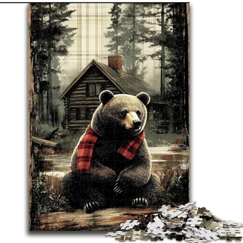 1000-teiliges Puzzle für Erwachsene und Jugendliche, Panda mit Schal, Lernspielzeug, einzigartige Heimdekoration und Geschenke (Größe 50x75cm) von MGQWPZDBD
