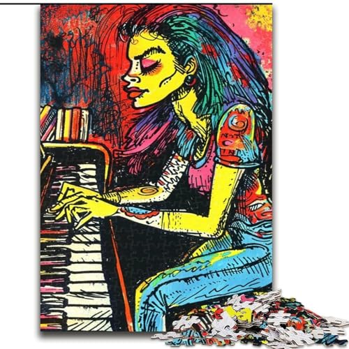1000-teiliges Puzzle für Erwachsene und Jugendliche, Pianist, für Erwachsene und Jugendliche ab 14 Jahren, Lernspiel, Herausforderung, Spielzeug, Geschenk zum Geburtstag (Größe 26x38cm) von MGQWPZDBD