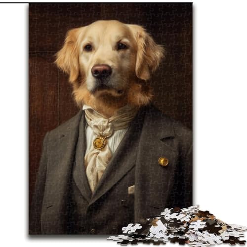 1000-teiliges Puzzle für Erwachsene und Jugendliche, Retro-Hund, für Erwachsene und Jugendliche ab 14 Jahren, Lernspiel, Herausforderung, Spielzeug, Geschenk zum Geburtstag (Größe 26x38cm) von MGQWPZDBD