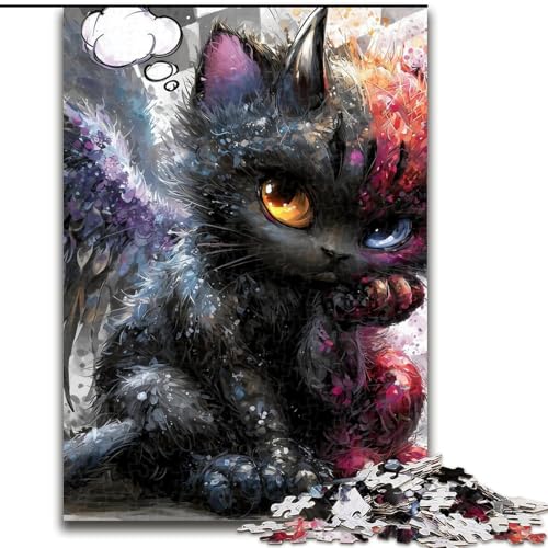 1000-teiliges Puzzle für Erwachsene und Jugendliche, Teufelskätzchen, Familienspiel zum Stressabbau, schwierige Herausforderung, stärkt die Liebe zwischen Paaren (Größe 26x38cm) von MGQWPZDBD