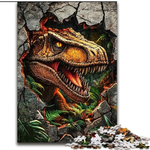 1000-teiliges Puzzle für Erwachsene und Jugendliche, Tyrannosaurus, geeignet für Personen ab 14 Jahren, Lernspiele, Wichtelgeschenke (Größe 50x75cm) von MGQWPZDBD