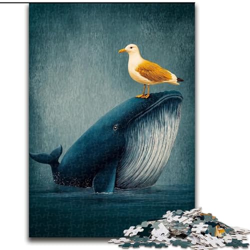 1000-teiliges Puzzle für Erwachsene und Jugendliche, Wale und Vögel, Lernspielzeug, einzigartige Heimdekoration und Geschenke (Größe 26x38cm) von MGQWPZDBD