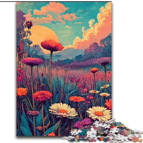 1000-teiliges Puzzle für Erwachsene und Jugendliche, Wildblumensommer, geeignet für Personen ab 14 Jahren, Lernspiele, Wichtelgeschenke (Größe 50x75cm) von MGQWPZDBD