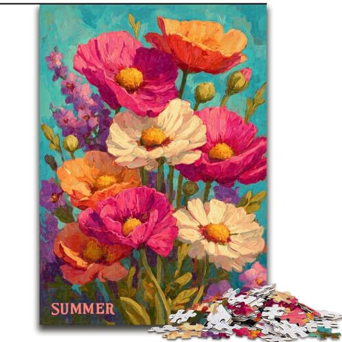 1000-teiliges Puzzle für Erwachsene und Jugendliche, Wildblumensommer, geeignet für Personen ab 14 Jahren, Lernspiele, Wichtelgeschenke (Größe 50x75cm) von MGQWPZDBD