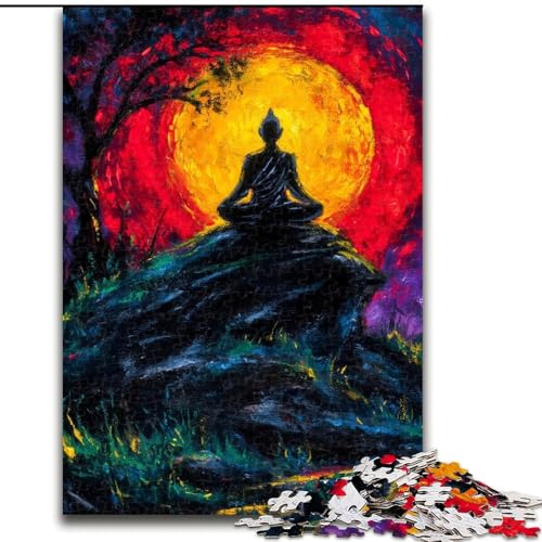 1000-teiliges Puzzle für Erwachsene und Jugendliche, geheimnisvolle Buddha-Statue, Familienspiel zum Stressabbau, schwierige Herausforderung, stärkt die Liebe zwischen Paaren (Größe 26x38cm) von MGQWPZDBD