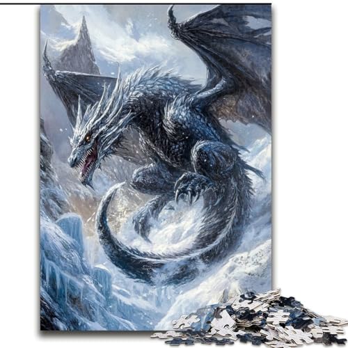 1000-teiliges Puzzle für Erwachsene und Jugendliche, japanischer Wellendrache, geeignet für Personen ab 14 Jahren, Lernspiele, Wichtelgeschenke (Größe 50x75cm) von MGQWPZDBD