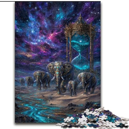 1000-teiliges Puzzle für Erwachsene und Jugendliche, magischer Elefant, für Erwachsene und Jugendliche ab 14 Jahren, Lernspiel, Herausforderung, Spielzeug, Geschenk zum Geburtstag (Größe 50x75cm) von MGQWPZDBD