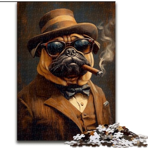 1000-teiliges Puzzle für Erwachsene und Jugendliche, rauchender Mops, für Erwachsene und Jugendliche ab 14 Jahren, als Lernspiel, Herausforderung, Spielzeug, Geschenk zum Geburtstag (Größe 26x38cm) 1000-teiliges Puzzle für Erwachsene und Jugendliche, rauchender Mops, für Erwachsene und Jugendliche ab 14 Jahren, als Lernspiel, Herausforderung, Spielzeug, Geschenk zum Geburtstag (Größe 26x38cm) von MGQWPZDBD