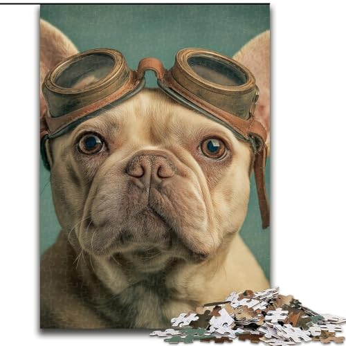 1000-teiliges Puzzle für Erwachsene und Jugendliche,Französische Bulldogge,Pilot,für Erwachsene und Jugendliche ab 14 Jahren,Lernspiel,Herausforderung,Spielzeug,Geschenk zum Geburtstag (Größe 26x38cm) 1000-teiliges Puzzle für Erwachsene und Jugendliche,Französische Bulldogge,Pilot,für Erwachsene und Jugendliche ab 14 Jahren,Lernspiel,Herausforderung,Spielzeug,Geschenk zum Geburtstag (Größe 26x38cm) von MGQWPZDBD