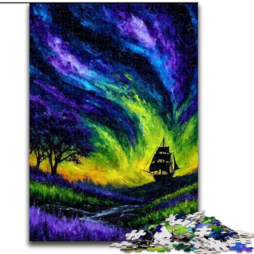 1000-teiliges Puzzle für Erwachsene und Jugendliche,geheimnisvolles Piratenschiff,für Erwachsene und Jugendliche ab 14 Jahren,als Lernspiel,Herausforderung,Spielzeug,Geschenk zum Geburtstag 50x75cm von MGQWPZDBD
